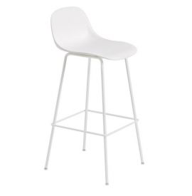 Muuto Fiber bar stoel W.Backrest/wood base- natural white/oak -H.65cm