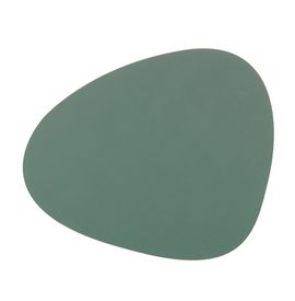 Linddna - Placemat leder curve NUPO pastel green 37cm x 44cm