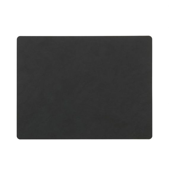 Linddna - Placemat leder square NUPO black 35cm x 45cm