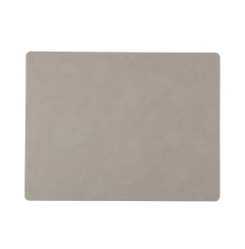 Linddna - Placemat leder square NUPO light grey 35cm x 45cm