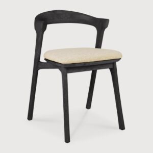 Ethnicraft Bok outdoor Teak Zwart stoel met kussen