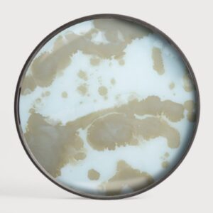 Ethnicraft Organic glazen dienblad 48cm mist gold
