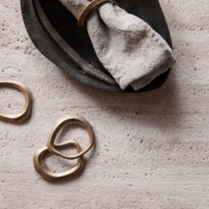 FERM LIVING Flow servetring brass - set van 4