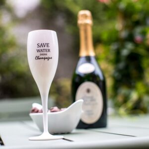 Koziol Superglas Bedrukte Champagneglazen - Drink champagne save water