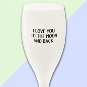Koziol Superglas Bedrukte Champagneglazen - Love you to the moon and back