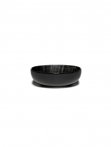 SERAX HOOG BORD D13 CM DÉ OFF-WHITE/BLACK VAR C ANN DEMEULEMEESTER