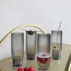 FERM LIVING RIPPLE LONG DRINK GLAS set/4