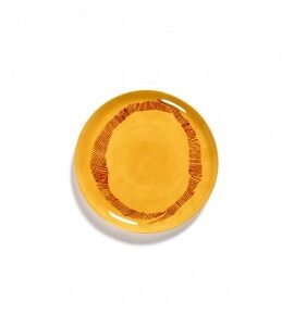 SERAX Ottolenghi Feast bord sunny yellow swirl - stripes rood L