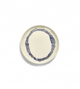 SERAX Ottolenghi Feast bord wit swirl - stripes blauw L
