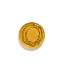 SERAX Ottolenghi Feast bord yellow swirl dots zwart M