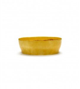 SERAX Ottolenghi Feast saladekom sunny yellow swirl - stripes rood
