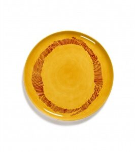 SERAX Ottolenghi Feast serveerbord sunny yellow swirl - stripes red