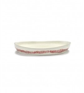 SERAX Ottolenghi Feast serveerschaal white swirl - stripes rood