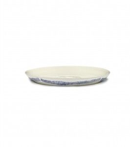 SERAX Ottolenghi Feast serveerschotel white swirl - stripes blauw