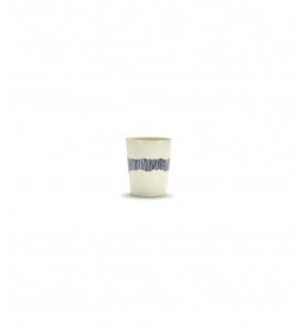 SERAX Ottolenghi Feast theekop white swirl - stripes blauw