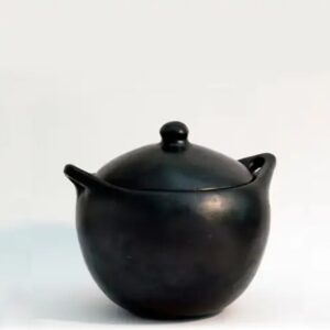 Black Pottery kookpot met deksel 3