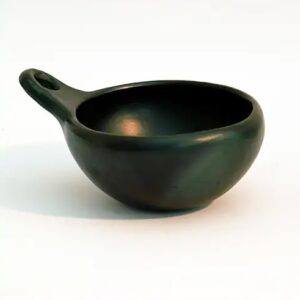 Black Pottery soepkom met handvat