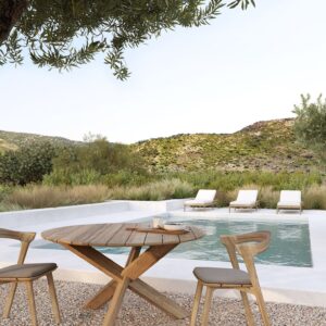 Ethnicraft Bok outdoor Teak stoel met kussen
