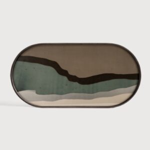 Ethnicraft Wabi Sabi glazen dienblad ovaal