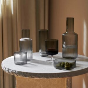 FERM LIVING-RIPPLE wine glass set/2
