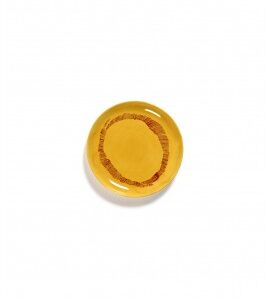 SERAX Ottolenghi Feast bord sunny yellow swirl - stripes rood S