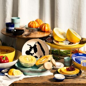 SERAX Ottolenghi Feast bord wit swirl stripes rood S
