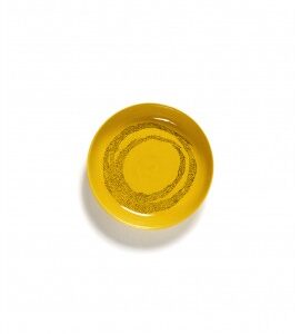 SERAX Ottolenghi Feast hoog bord sunny yellow swirl - dots zwart
