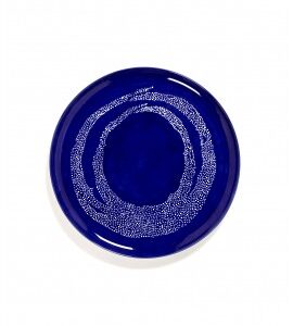 SERAX Ottolenghi Feast serveerbord lapis lazuli swirl - dots wit