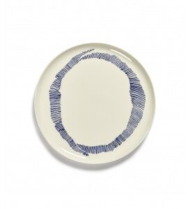 SERAX Ottolenghi Feast serveerbord white swirl - stripes blauw