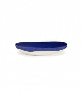 SERAX Ottolenghi Feast serveerschaal lapis lazuli swirl - dots wit