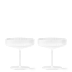 Ferm Living Ripple Frosted - set van 2 champagne coupes