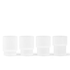 Ferm Living Ripple Frosted - set van 4 glazen