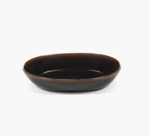 Serax Uncharted Out of Lines Diep bord M Black Brown