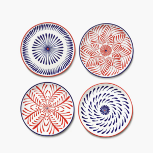 Serax WAWW La Table Bazaar ontbijtbord rood-blauw