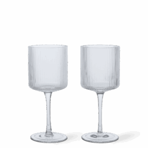 Ferm Living Ripple set van 2 witte wijnglazen