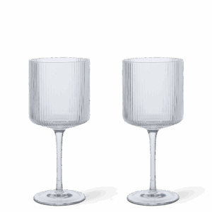Ferm Living Ripple set van 2 rode wijnglazen
