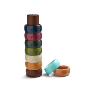 Paveau servetringen set 6st+houder